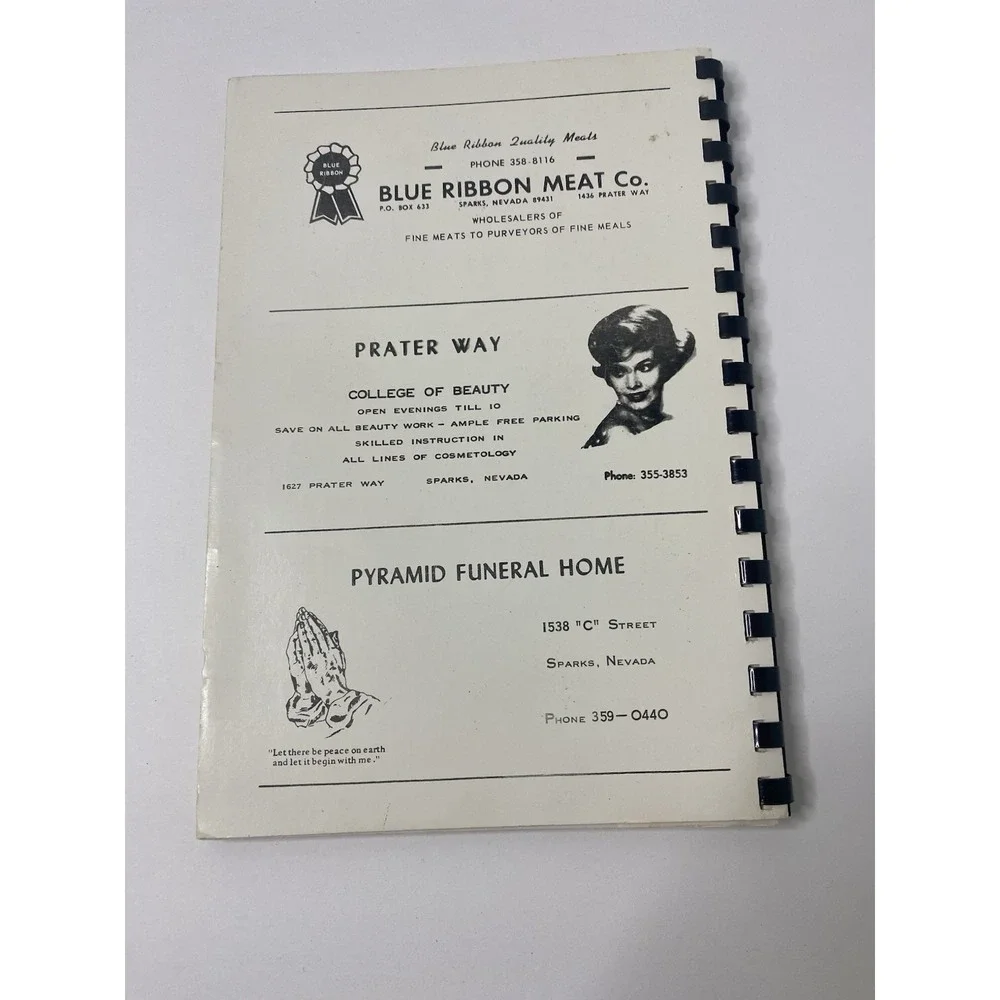 Sparks Nevada Feeders Digest Cookbook Immaculate‎ Conception Church 1967